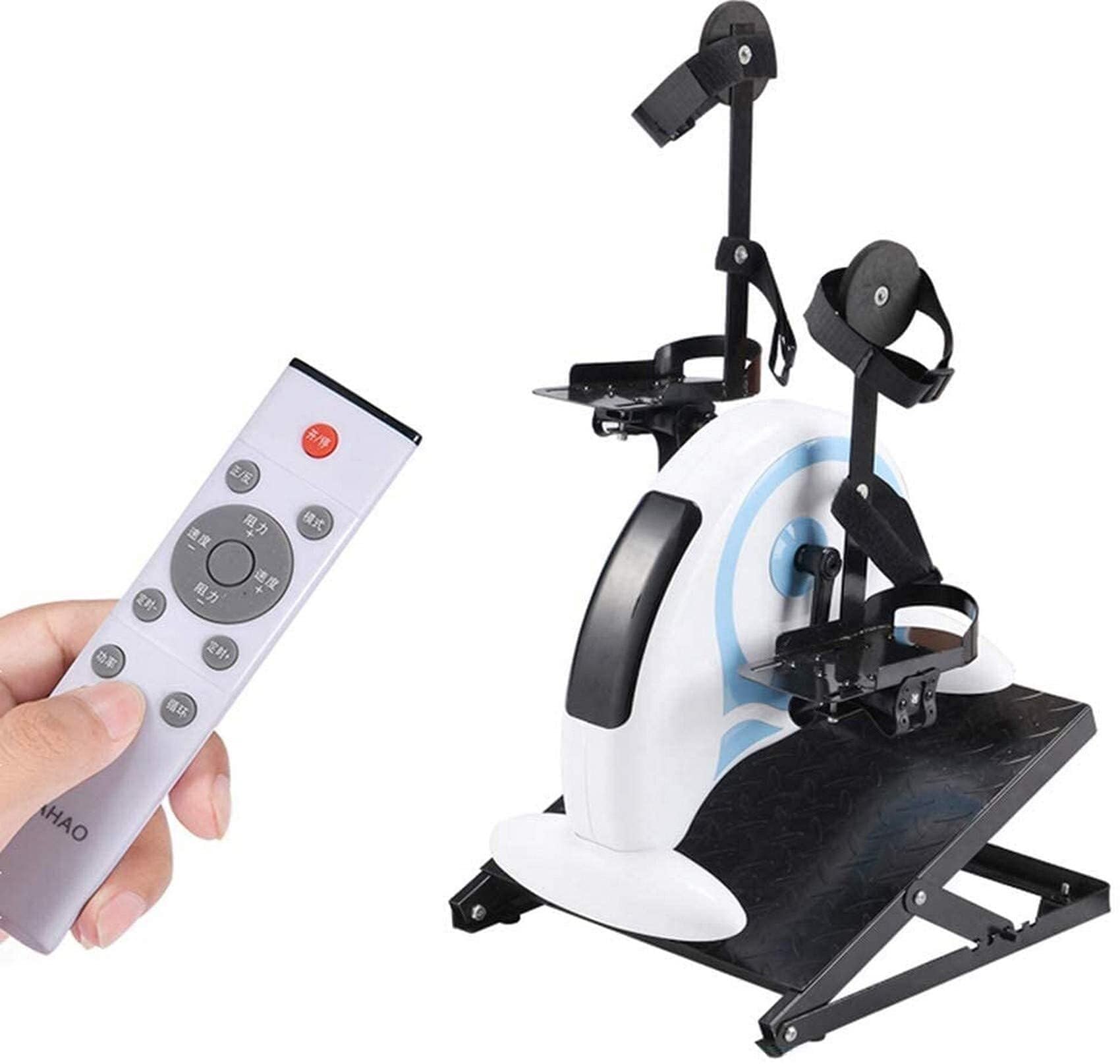 Motorized Electric Mini Exercise Bike Pedal Exerciser, Adjustable Seat &amp; Resistance, Postoperative Rehabilitation, LCD Display, Remote Control