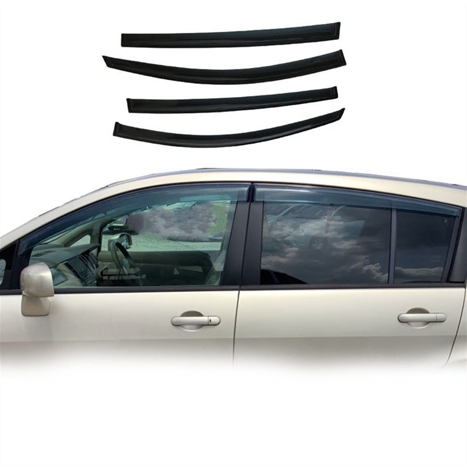 Pare-pluie de voiture Nissan Tiida Hayon avec visière de vitre latérale
