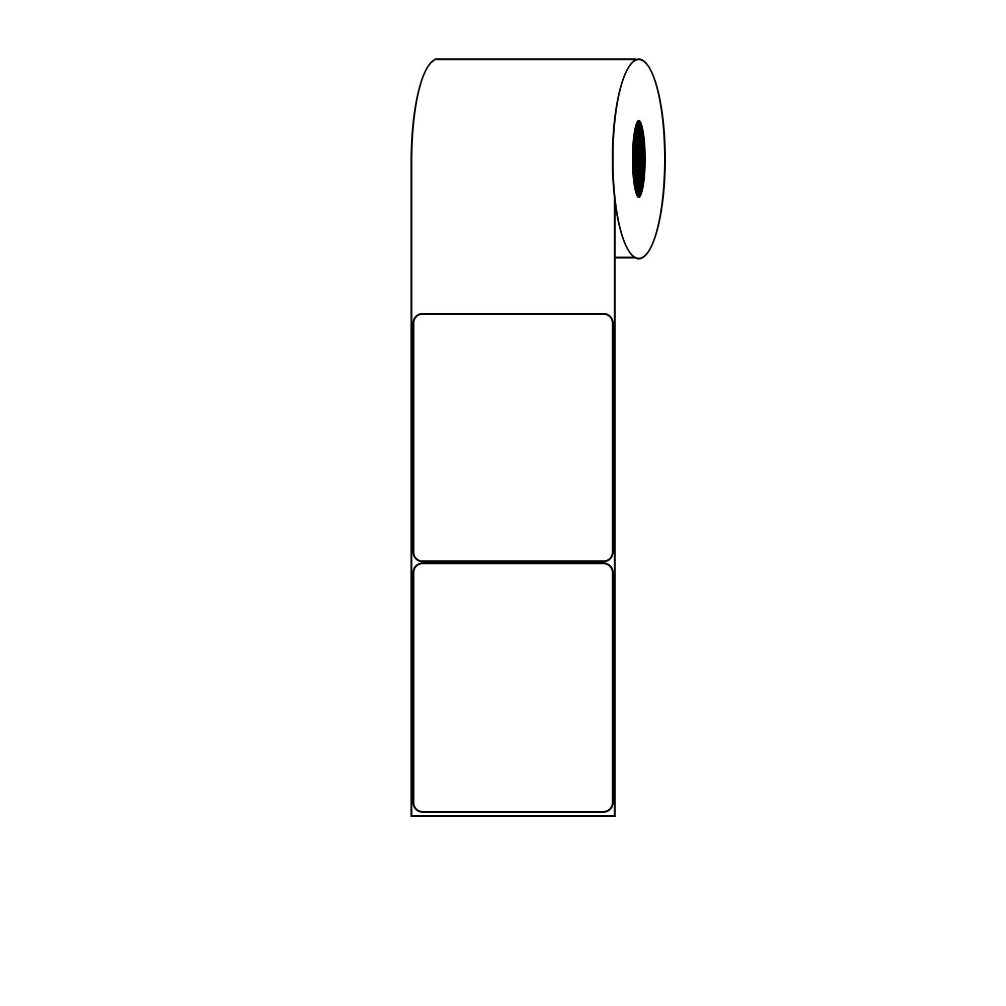 Kenco Premium 8" X 10" Premium Matte Poly Roll-Fed Inkjet Labels. Compatible with NeuraLabel 300x Printers. 400 Labels per Roll on a 3" Core and 8" Outer Diameter.