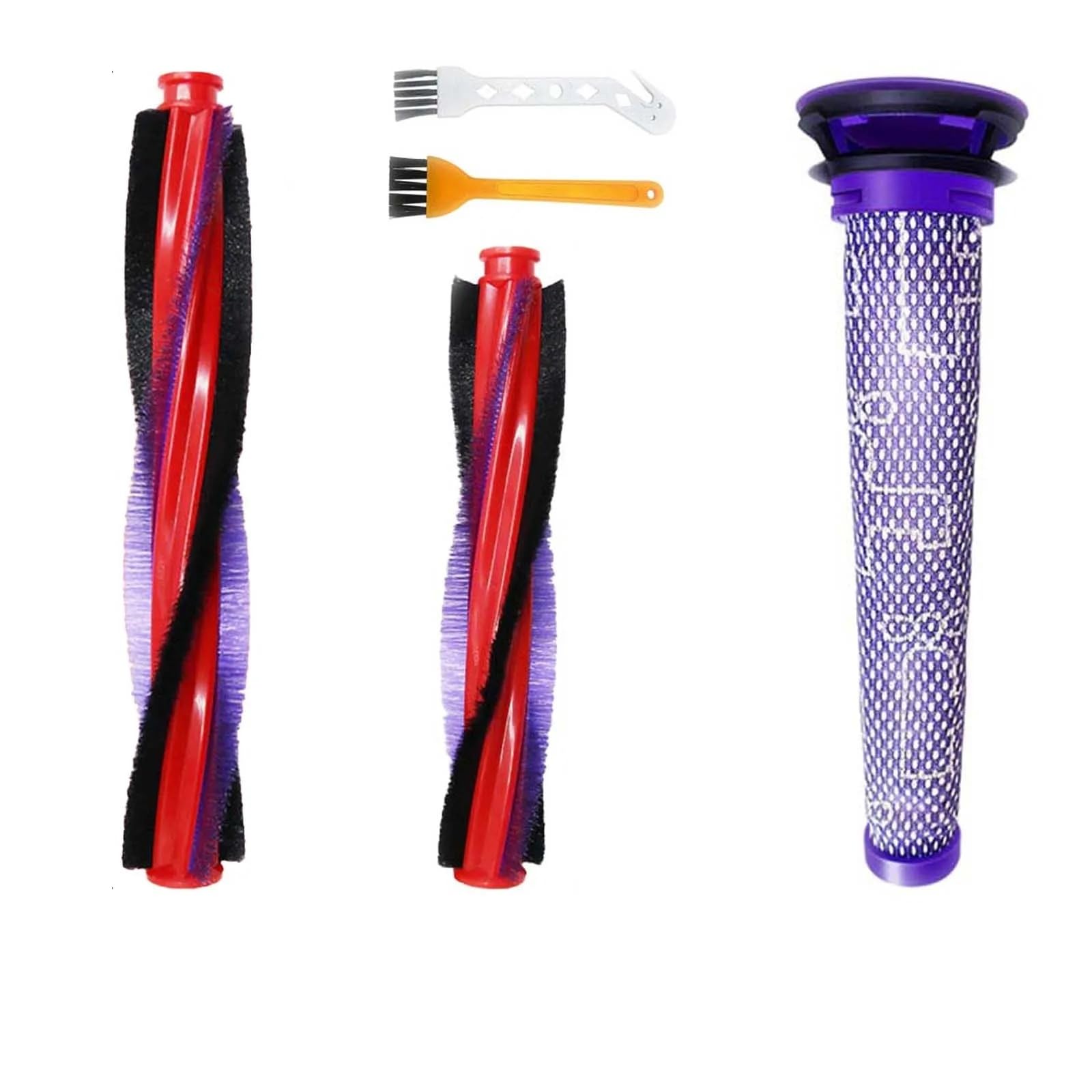 Kompatybilny z V6 DC59 DC62 SV03, 185 mm 225 mm Główny wałek szczotki z filtrem wstępnym, zamienne części zamienne do odkurzacza (2 szt. 22,5 cm)