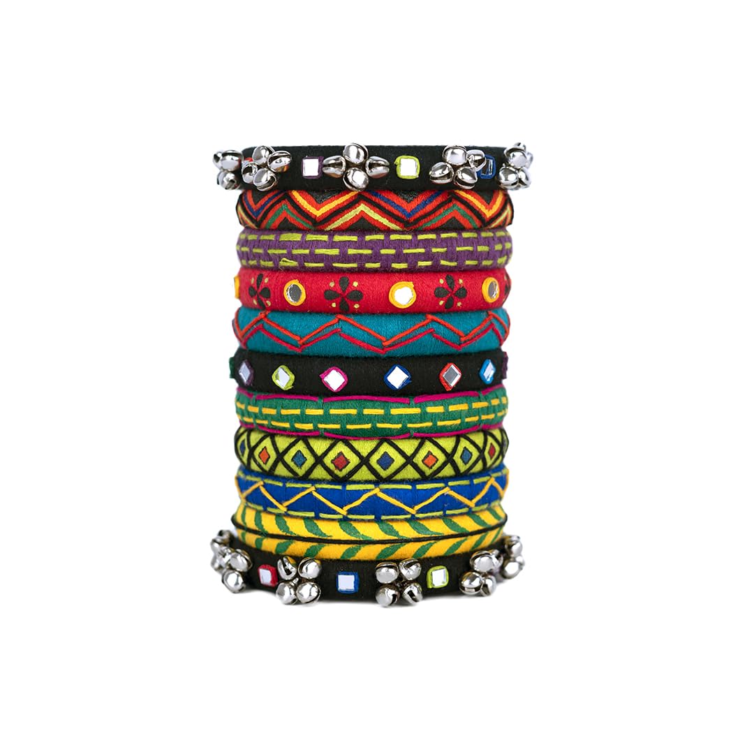 Taasha Craft Isha CottoIsha multicolour Navratri ghungroo bangles, Handcrafted Cotton Thread Bangle Set for Women & Girls Size 2.4 Set of (11 Bangles) (B0D9BWYW5Y) Amazon Price History, Amazon Price Tracker