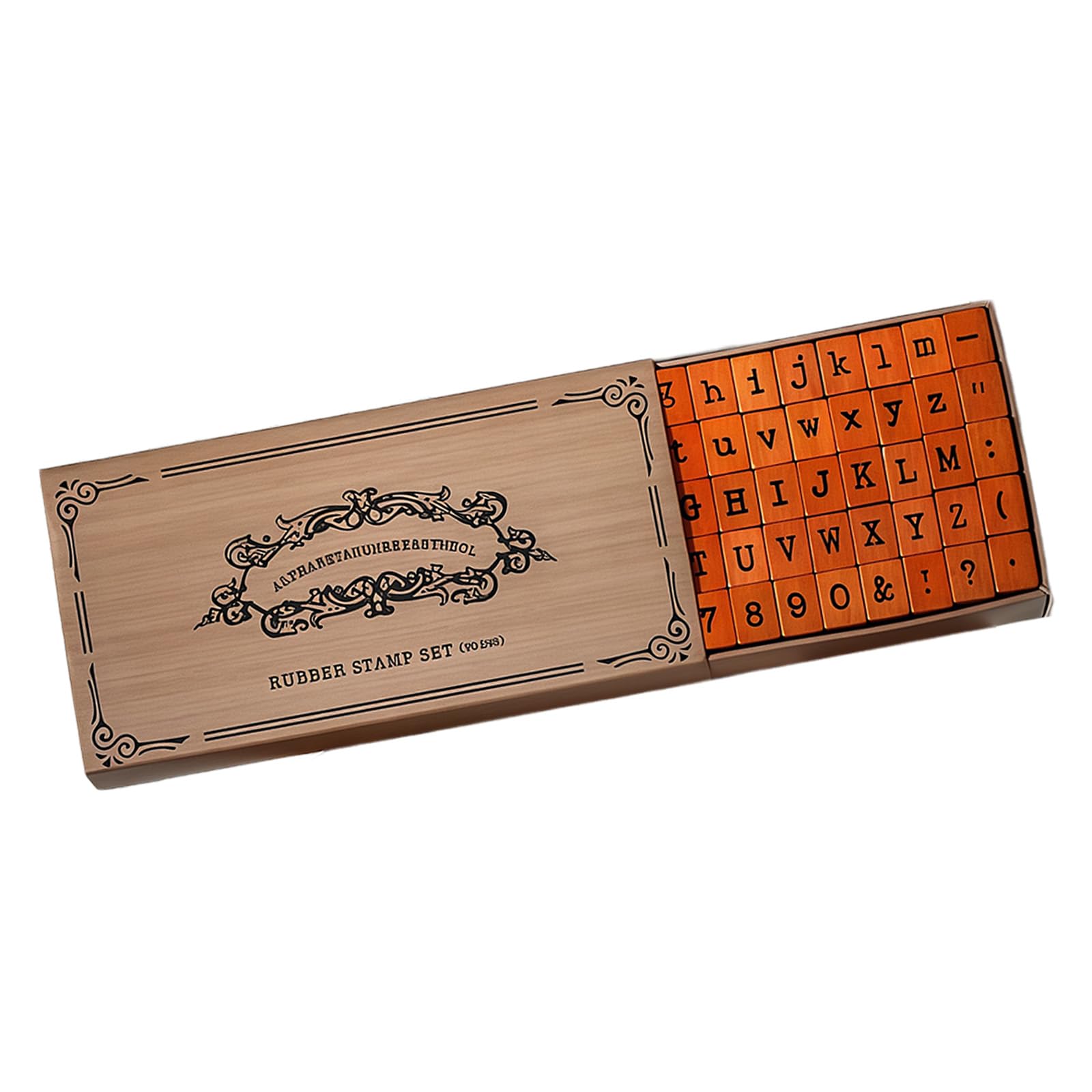 70Pcs Retro Wooden Craft Stamper Letter Number Symbols Rubber Stamper for Scrapbooking Card Making Invitation Handcraft Rubber Postage