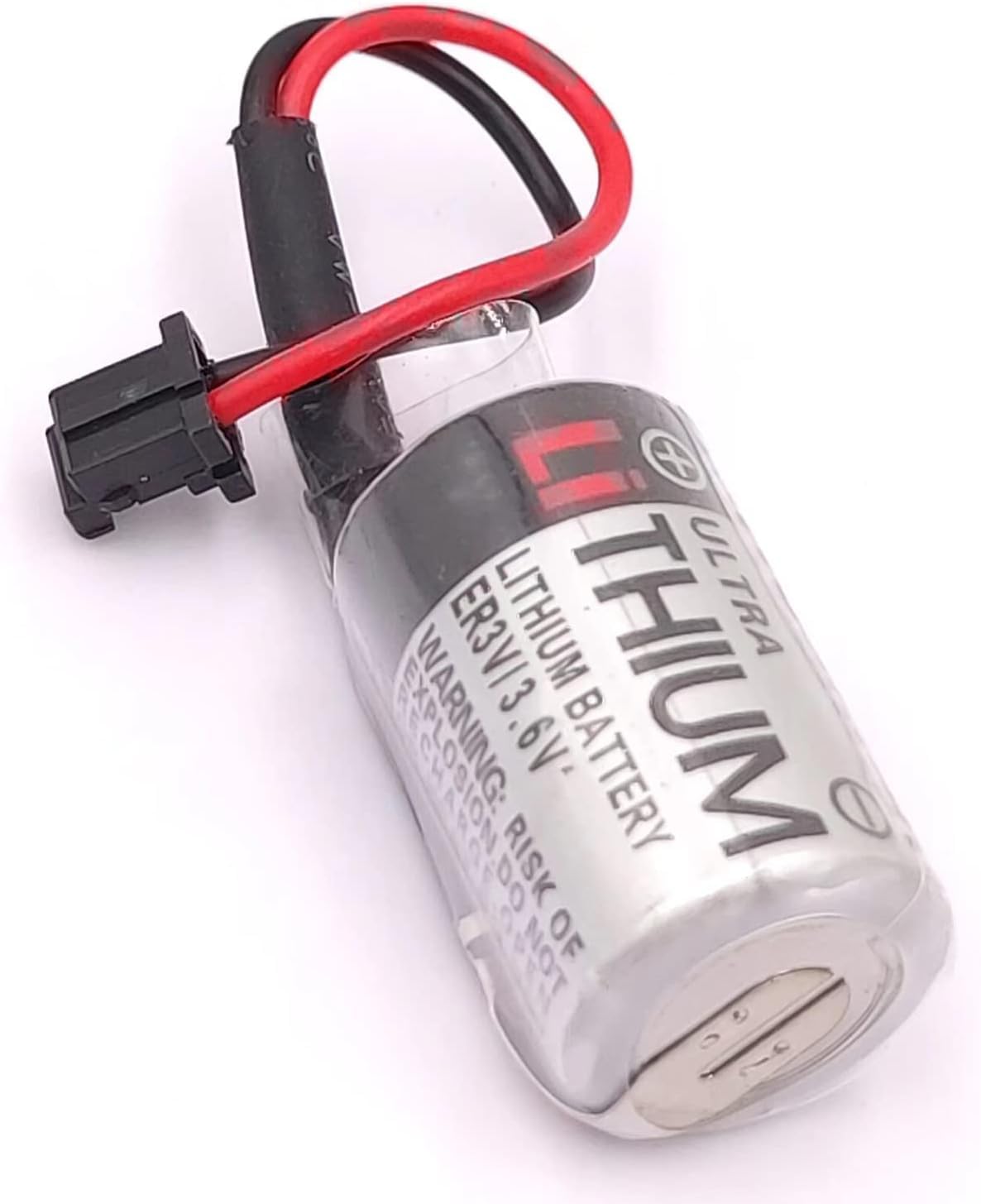 [6 Packs] ER3V JZSP-BA01 3.6V 1000mAh PLC Lithium Replacement Battery with Black Plug for Toshiba JZSP-BA01 for Yaskawa JZSP-BA01 (Non-Rechargeable)