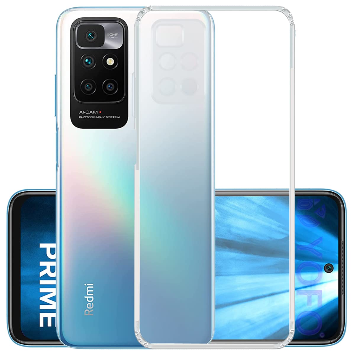 YOFO Back Cover for Mi Redmi 10 Prime (Flexible|Silicone|Transparent|Camera Protection|DustPlug) (B09N953KY5) Amazon Price History, Amazon Price Tracker