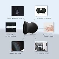 Vista 3 de Almohada súper cómoda para reposacabezas de automóvil, almohada para aliviar el dolor de cuello con correa ajustable, 100% espuma viscoelástica