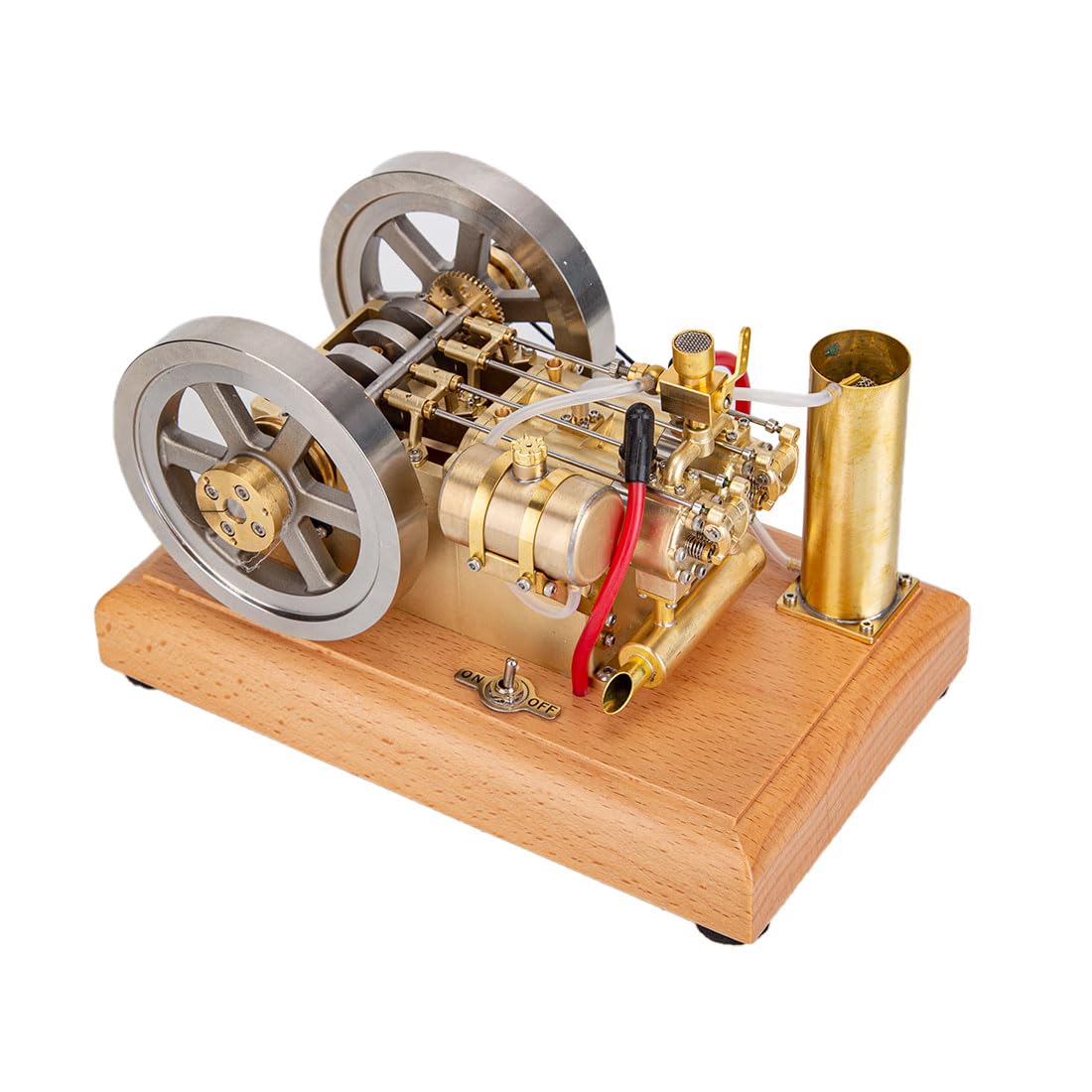 Brickaro Model silnika spalinowego, 5 cm³, chłodzony wodą, poziomo, dwucylindrowy, zestaw do montażu silnika benzynowego, zestaw mini silnika dla entuzjastów techniki