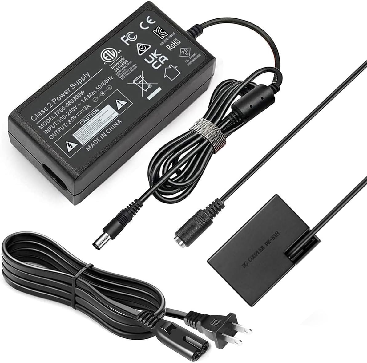 Adattatore AC DR-E18 Per Canon LP-E17, Alimentazione Continua Per Fotocamere EOS (Rebel SL2, T7i, 80D, RP) - Spina USA