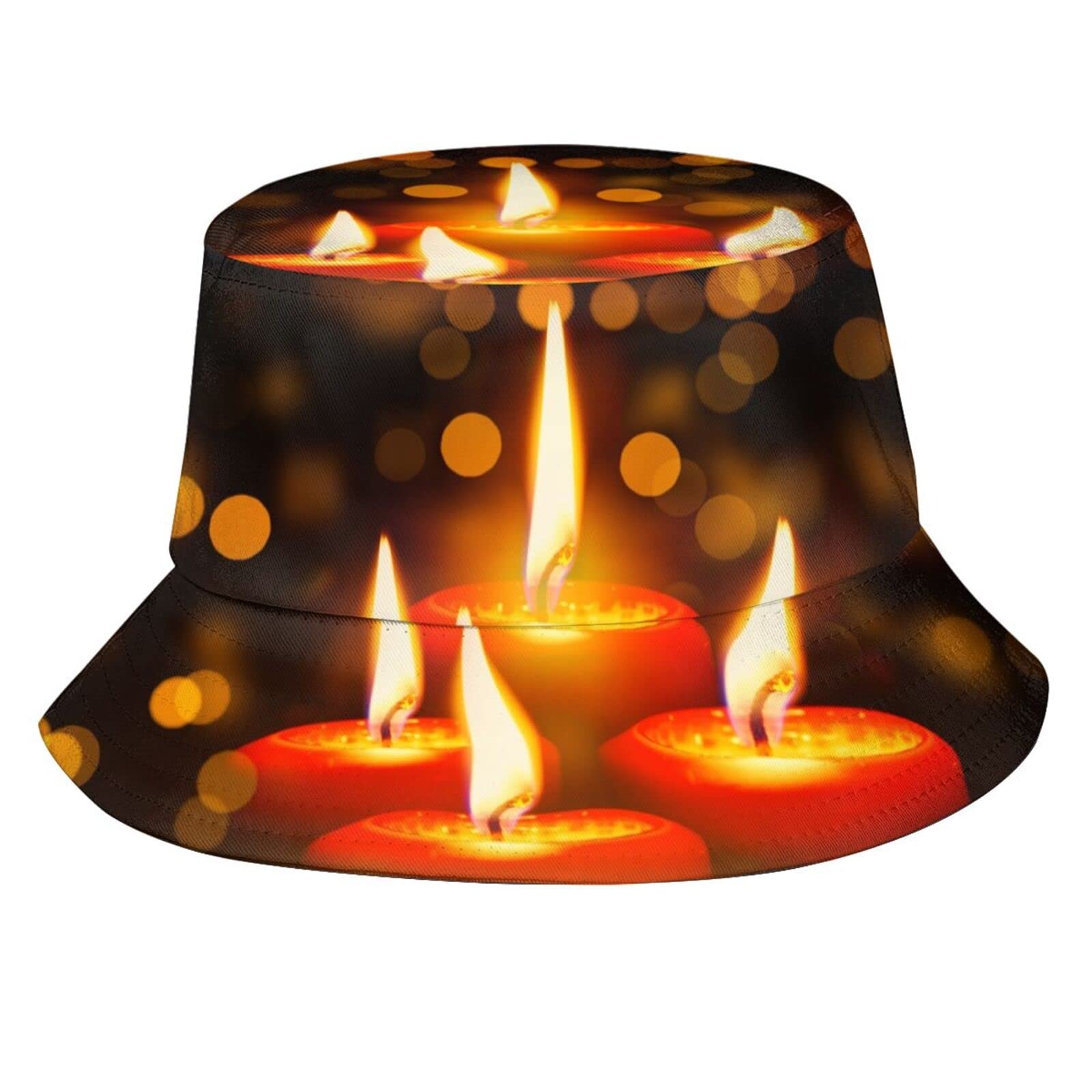 DJNGN Candles Light Bucket Hat Summer Fisherman Cap Travel Sun Hat for Men Women