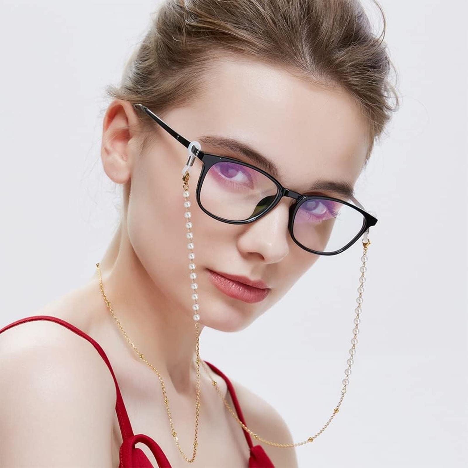 REVAHI 6 uds. Correa de Cadena para Gafas, Soporte de Metal para Gafas para Cadena extensora de Correa para Mujeres y Hombres
