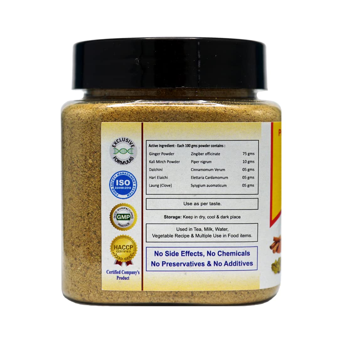 Herbal Daily Chai Masala 4 oz Tea Chai Spices contains five spice powders of Ginger, Kali Mirch, Dalchini, Hari Elaichi, Laung Clove | Premium Tea Masala Spices image 2