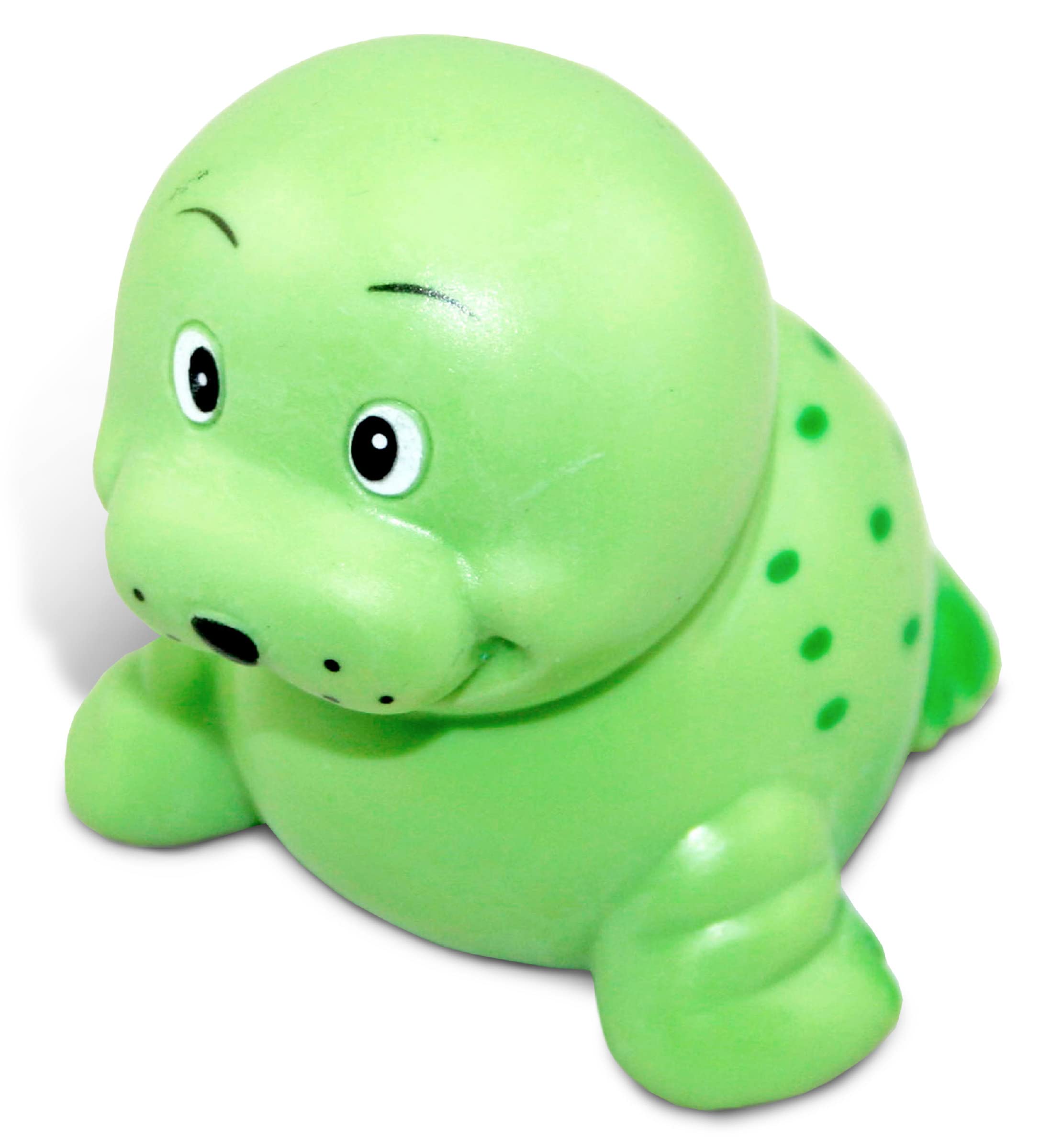DolliBu Sea Lion Bath Buddy Squirter - Floating Green Sea Lion Rubber Bath Toy, Fun Water Squirting Bathtime Play For Toddlers, Cute Sea Life Animal Toy For The Bathtub, Beach, & Pool for Girls & Boys