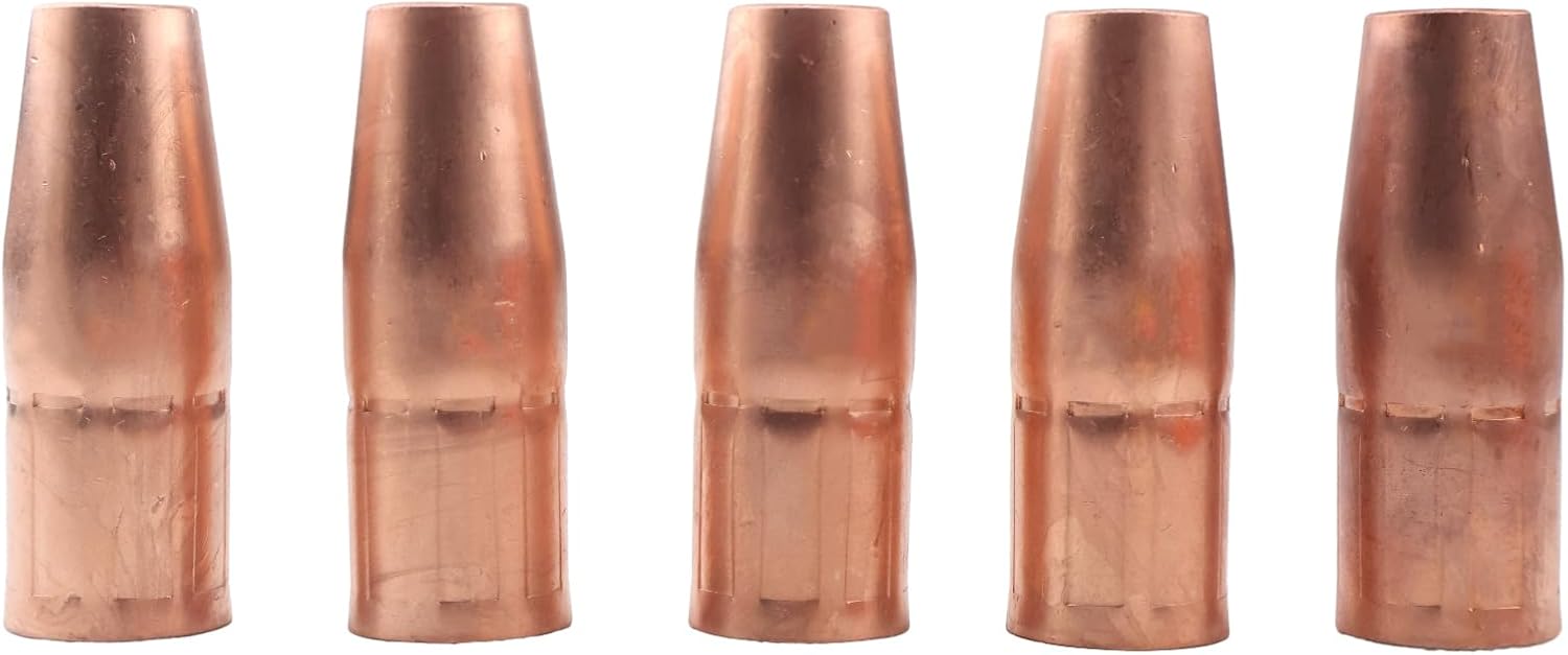 5X 1/2'' Welding Gun Nozzles 200-258 200258 Compatible With Miller M-25 M-40 Mig Welding Guns For Hobart