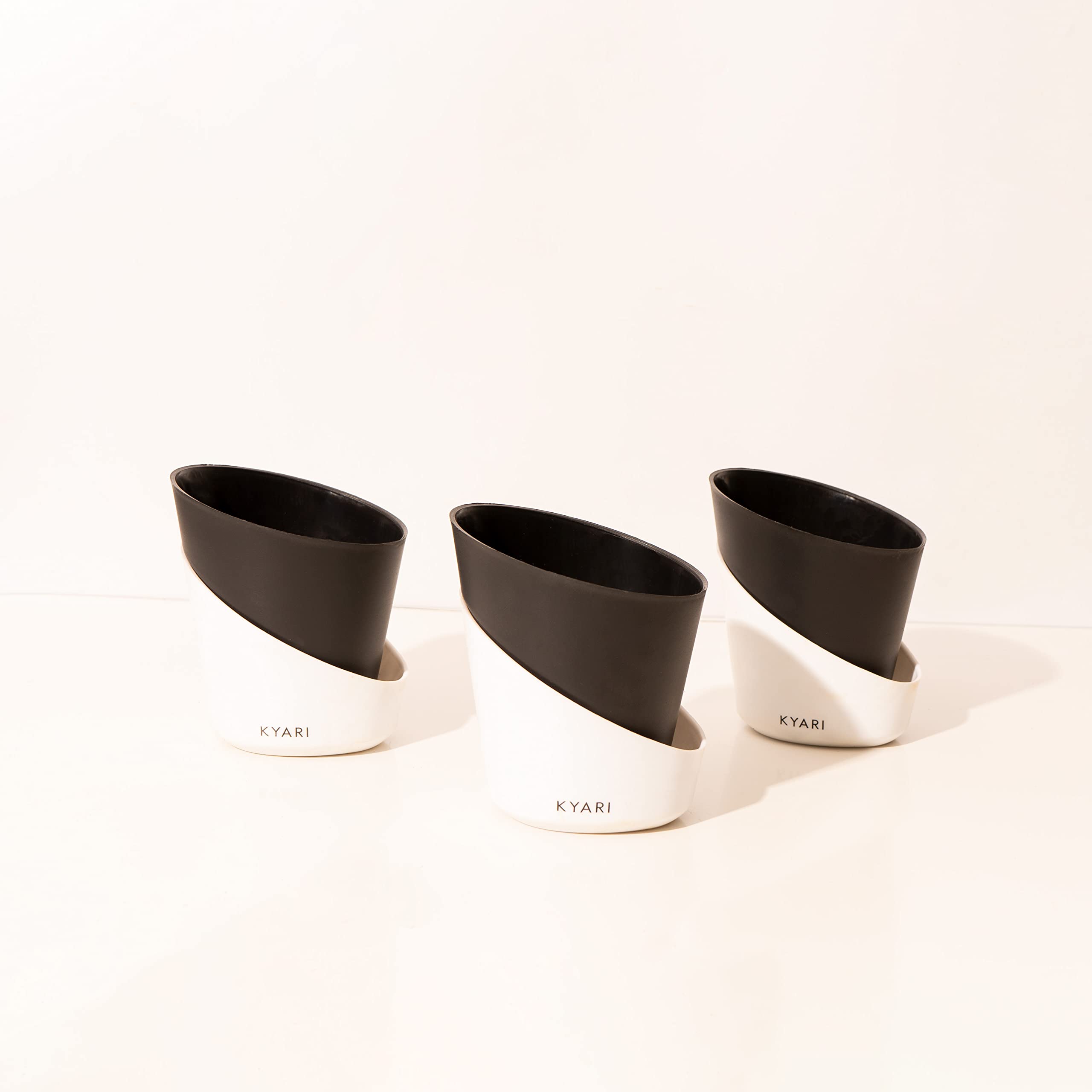 KYARI Combo of 3 Matte Black Self-Watering Pots for indoor plants, Best Flower Pots & Planters for Home Decor, Living Room, Kitchen, Bedroom, Table Top, Office, Gifting | Plants not included (B0BV28HFX4) Amazon Price History, Amazon Price Tracker