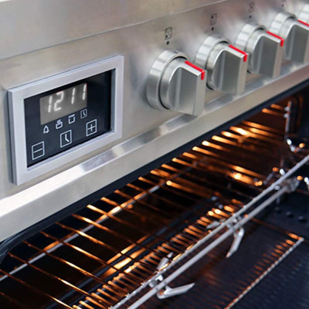 Kaiser Gasherd 90 cm HGE 93505 R Turbo Freistehender Gas-Standherd mit Elektro Backofen XXL 115L · Herd Gaskochfeld 5 Brenner Turbo-Wok + Elektrobackofen 8 Funktionen · Edelstahl/Gusseisen