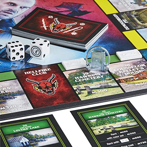 MONOPOLY: Netflix Stranger Things Edition Jeu de société pour adultes et adolescents à partir de 14 ans, jeu pour 2 à 6 joueurs, inspiré de Stranger Things saison 4, multicolore, L, (F2544) – Image 6