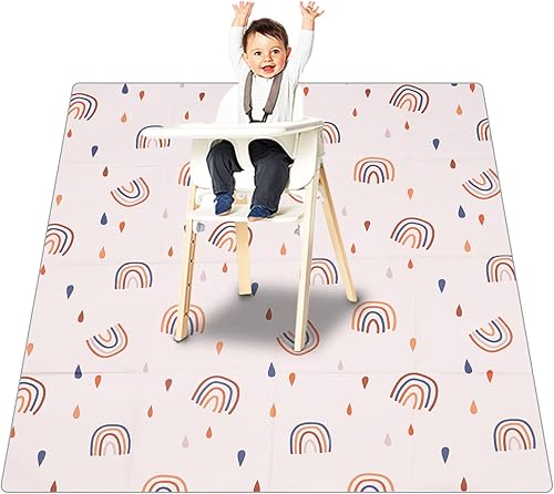 Tapete antisalpicaduras para debajo de la silla alta, artesmanualidades, tapete lavable para derrames de bebé, impermeable, antideslizante, tapete