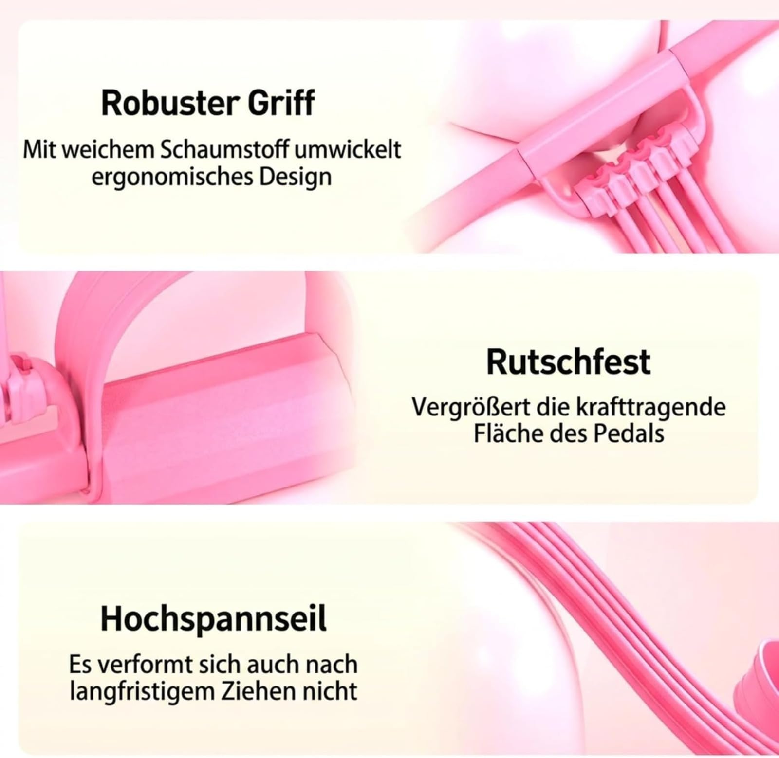 Widerstandsbänder mit Griff, 3-in-1 Multifunktions Expander 8 Röhren Resistance Bands, Fitnessbänder Fuß Zugband, Ganzkörpertrainer für Elastische Zugseil Leg Exerciser für Yoga Fitness