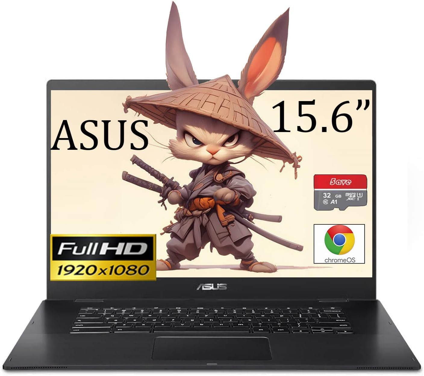 ASUS CX15 15.6" FHD Chromebook, Intel Celeron Dual-core Processor, 4GB RAM, 192GB Storage (64GB eMMC+128GB Micro SD Card), Chrome OS, Mineral Gray