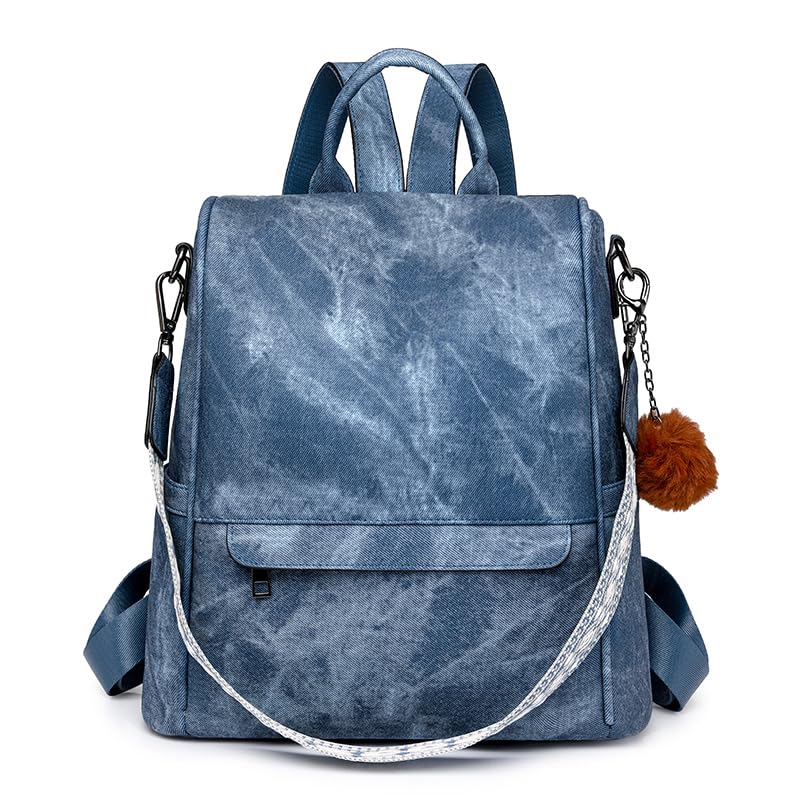 Image of Woman Backpack Purse Waterproof Lightweight PU Leather Backpack, Multipurpose Travel Shoulder Bag Handbag