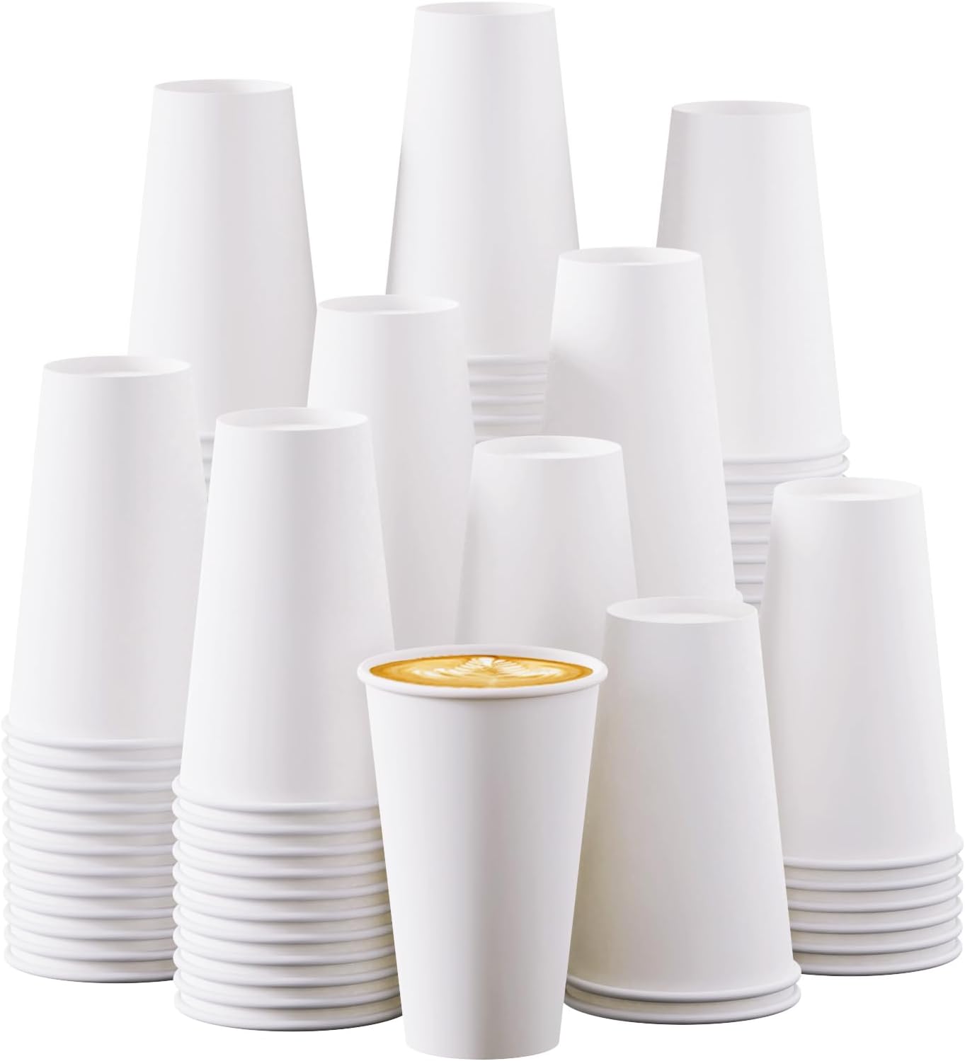 - Turbo Bee Disposable Paper Coffee Cups 16oz, 210 Pack White Paper Cups,Disposable Hot Drinking Cups