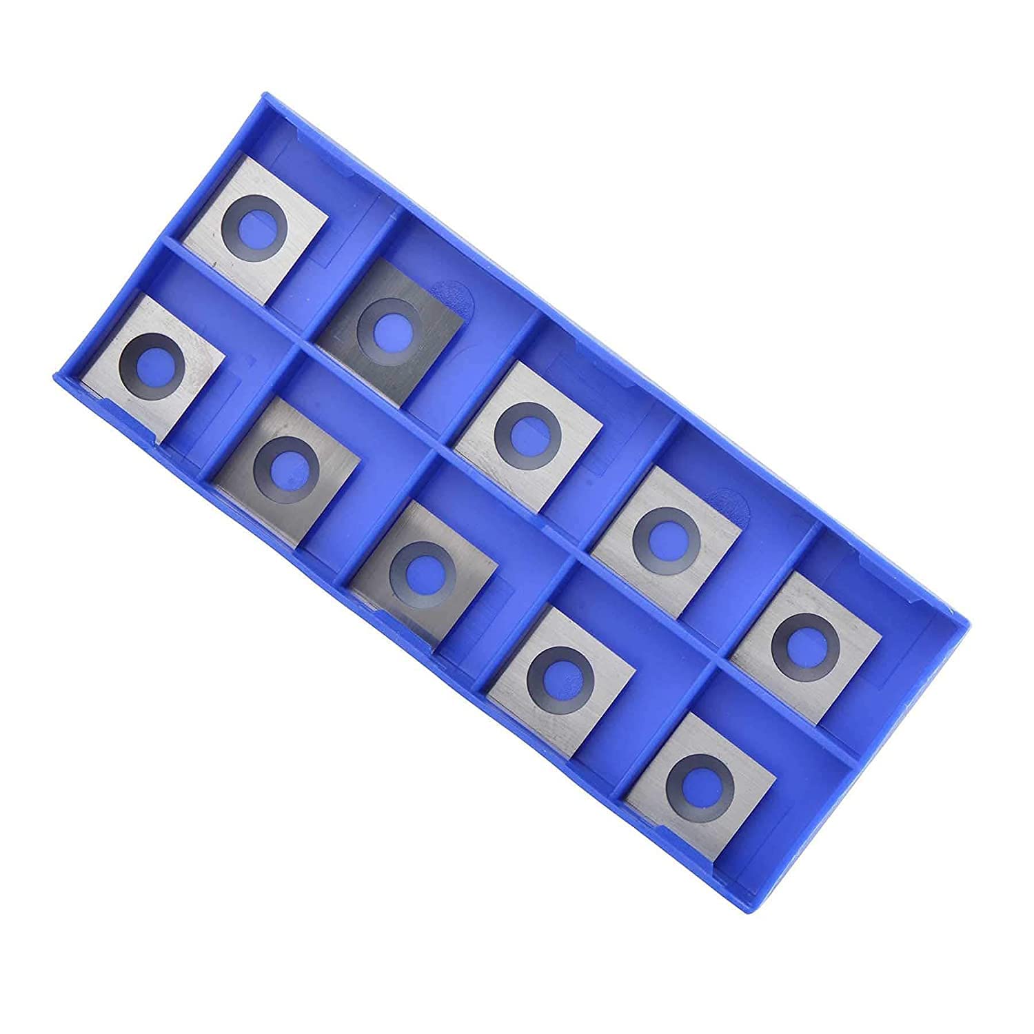 SpeTool 10 insertos cuadrados de carburo de repuesto para broca de aplanamiento (12 mm x 12 mm, 2,2 mm de grosor), ángulo de corte de 35 grados, agujero recto