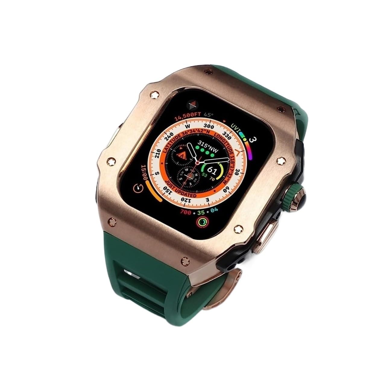 Bracelet Apple Watch Ultra acier style RM boîtier luxe - 8