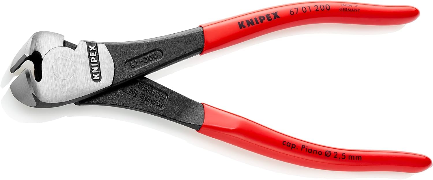 KNIPEX Pince coupante de devant à forte démultiplication gainées en plastique 200 mm, 67 01 200