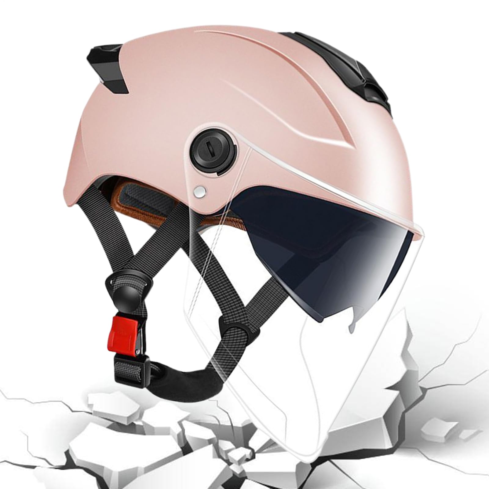 Casco per monopattino elettrico con parabrezza, caschi per adulti per uomo e donna, casco di sicurezza ad alta protezione per bicicletta elettrica, monopattino, skateboard, motociclette