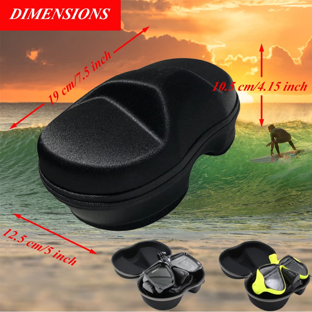 Custodia Protettiva Per Maschera Subacquea E Occhiali Da Nuoto - 2 Pezzi, In EVA, Con Gancio, Nera - Per Immersioni E Snorkeling - 6