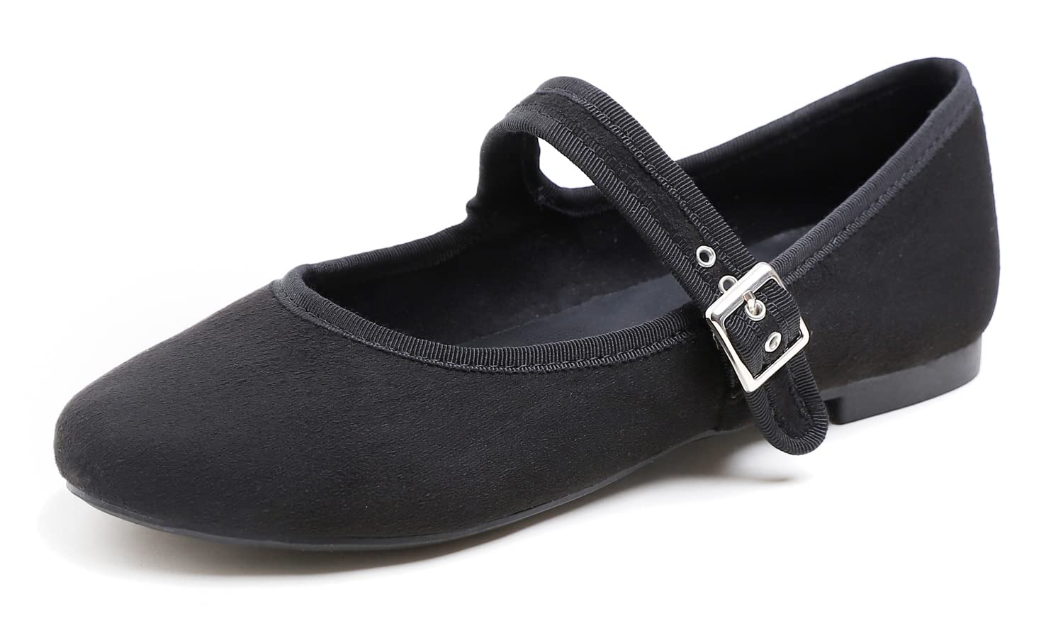 Feversole Velvet Mary Jane Halbschuhe,Flach Freizeit Tanzschuhe