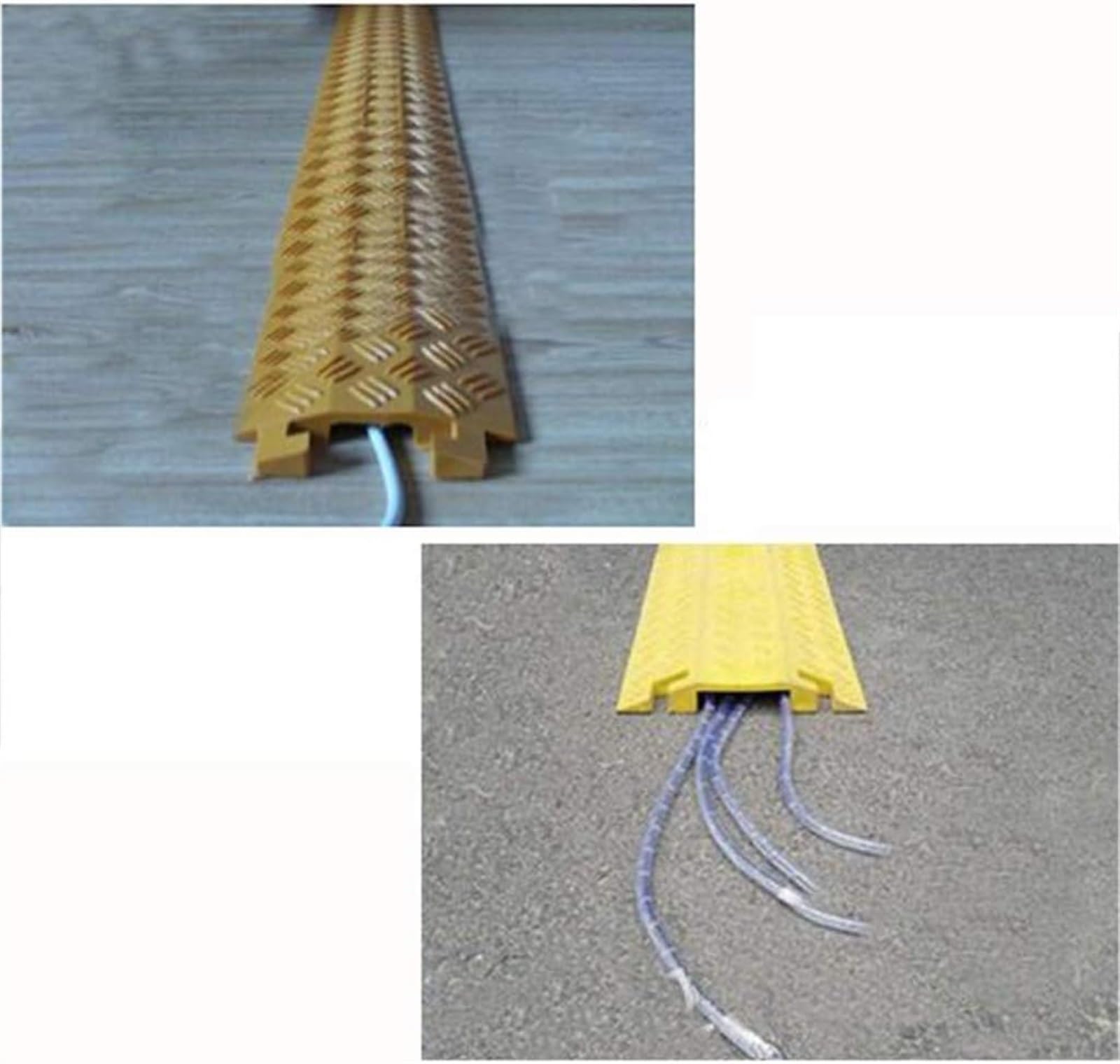 Copertura per Cavi da Pavimento Piccola A 1 Canale, 1 Pezzo, Protezione per Cavi da Interni, Rampa di velocità in Gomma per Cavi per Ufficio E Magazzino.Yellow-100x12.5x1.7cm/39x5x1in