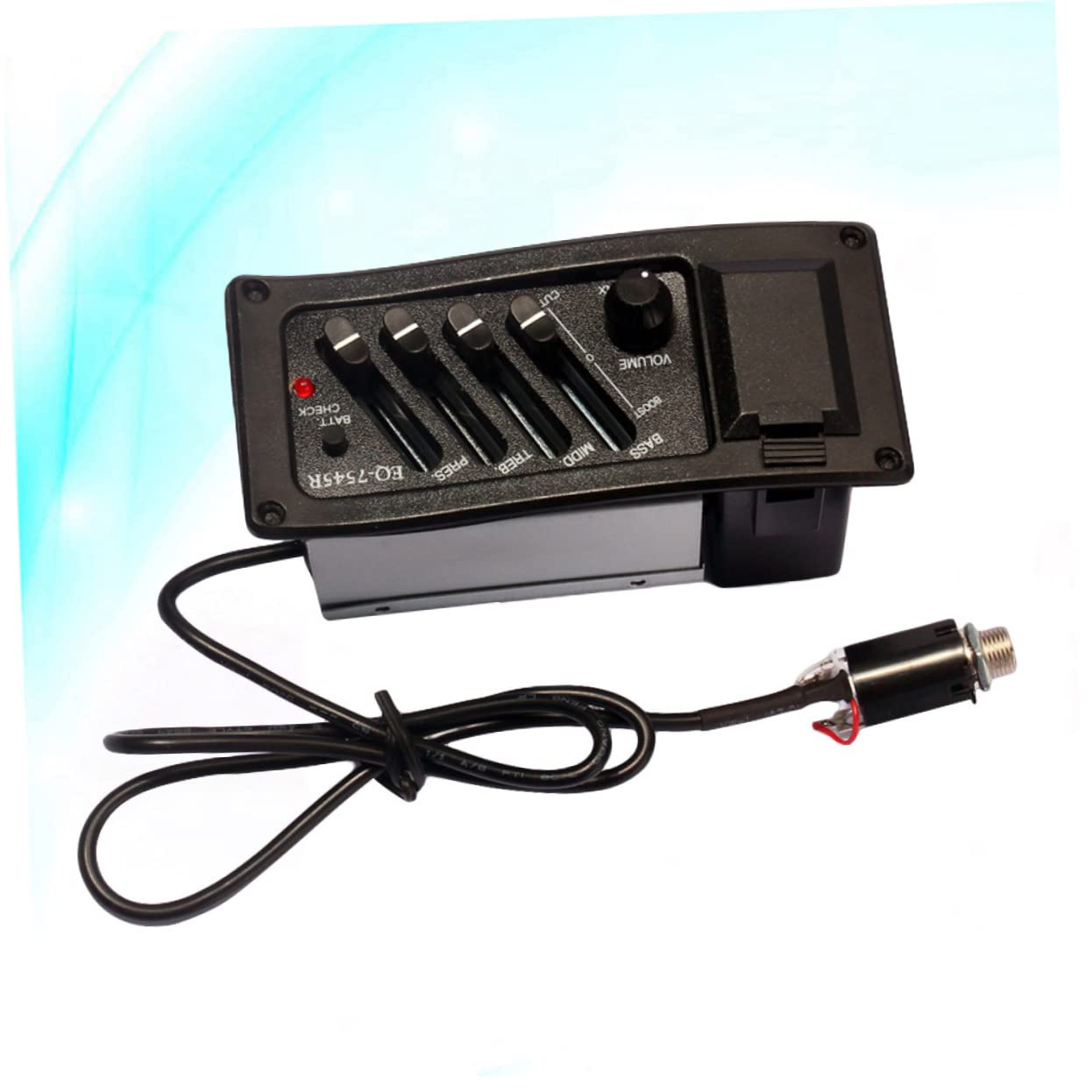 TOYANDONA Guitar Pickup Band Preamp Amplifier with Volume Control Folk Guitarra Accessories Easy Assembly Includes Plug Compatible with Acoustic Guitars Black