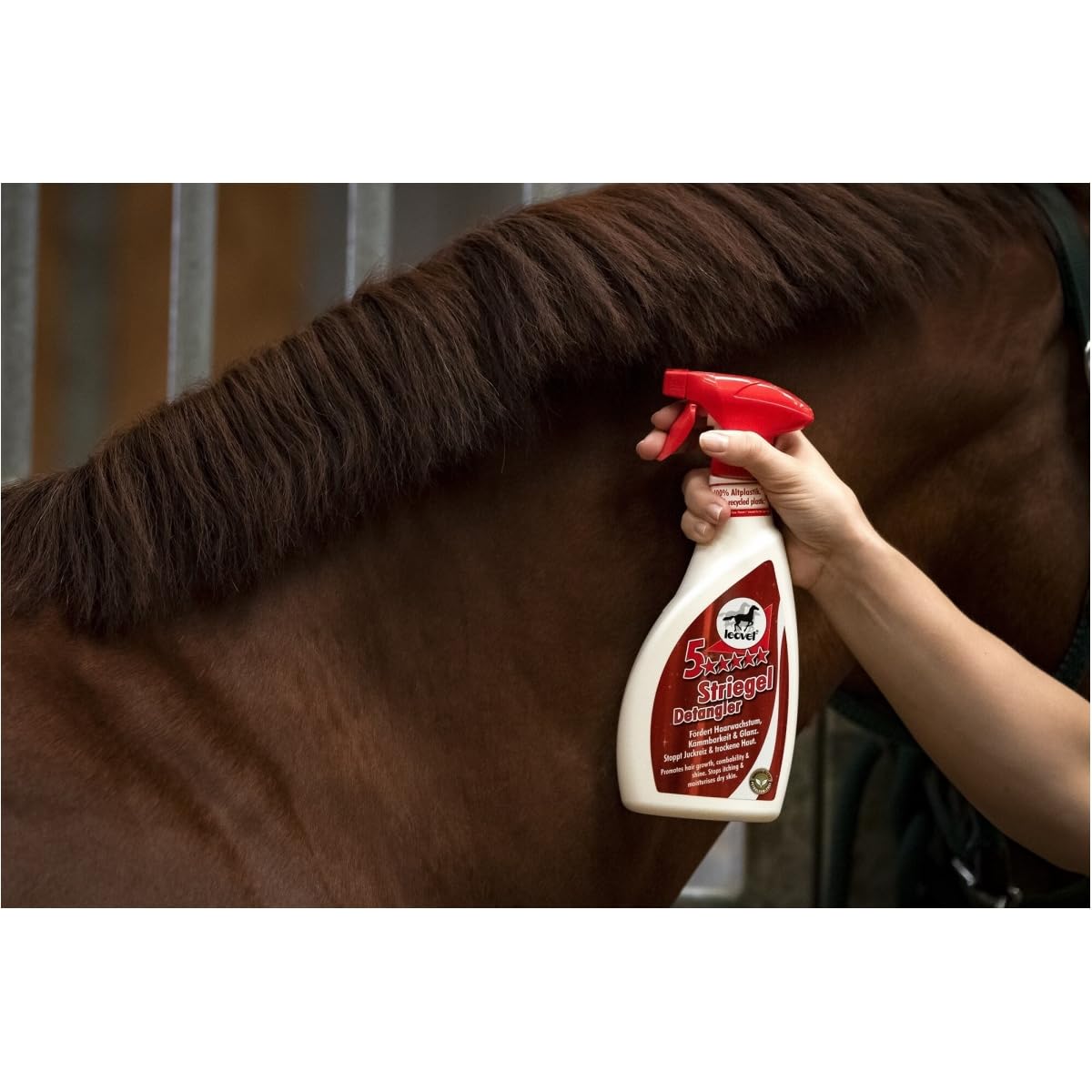 RL24 leovet - 5-Sterne Striegel | Mähnenspray für Pferde | Schweifspray für Glanz & leichte Kämmbarkeit | stoppt Juckreiz & trockene Haut | Schutz vor Schmutz | 2 x 550 ml Sprühflasche (2er Set)