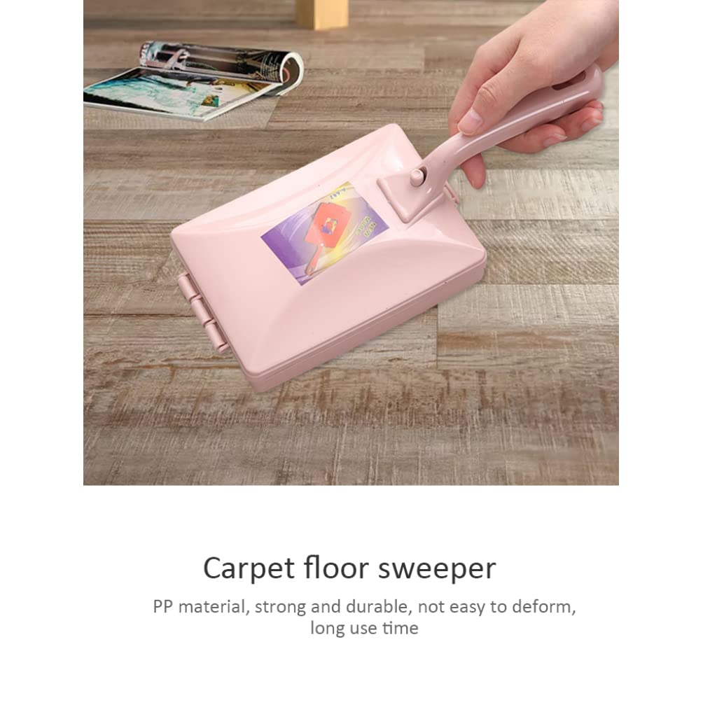 AMOYER Dual Multifunctional Brush Head Table Mat Cleaning Brush Sweeper Portable Crumb Dirt Cleaner Roller Tool (Random Colour