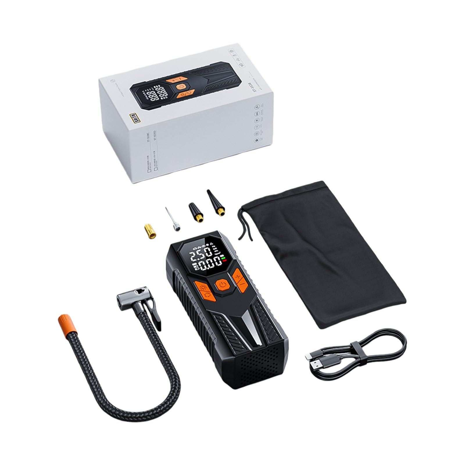 Digital Car Air Compressor with LCD Screen Fast Inflation Portable Tire Compressor for Vehicles Balls Bikes Construct Car Tire Inflator with Digital Screen