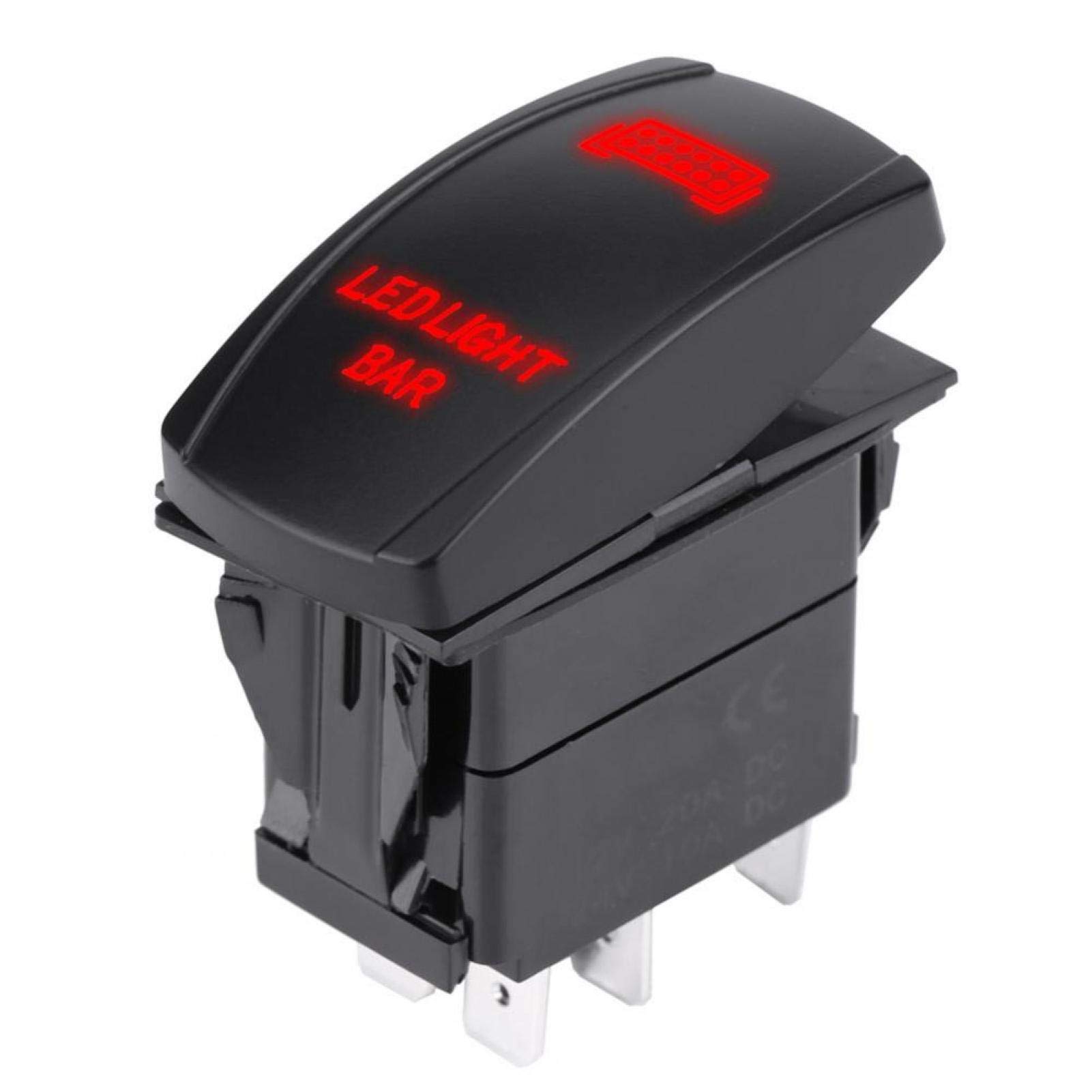 5-poliger LED Wippschalter 12V/24V - Wasserdichter Ein/Aus Schalter Für Auto, LKW & Boot