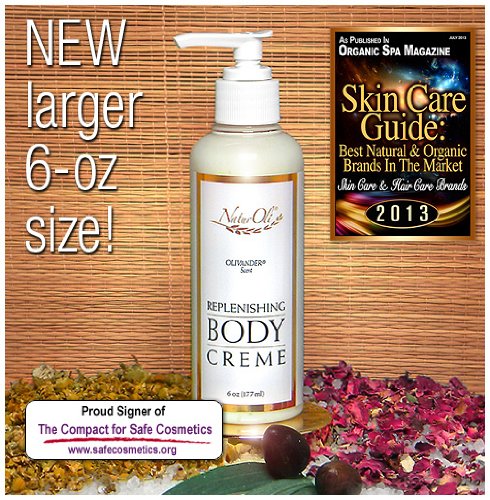 NaturOli Replenishing Body CREME - Olivander Scent - All Natural - 6 oz with Lotion Pump. - Gluten Free! - Made in USA!