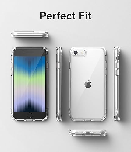 Miniatura 9 de Ringke Fusion Edge - Funda compatible con iPhone SE 5G (3 generación, 2022), parte trasera dura transparente con lados planos reforzados, a prueba