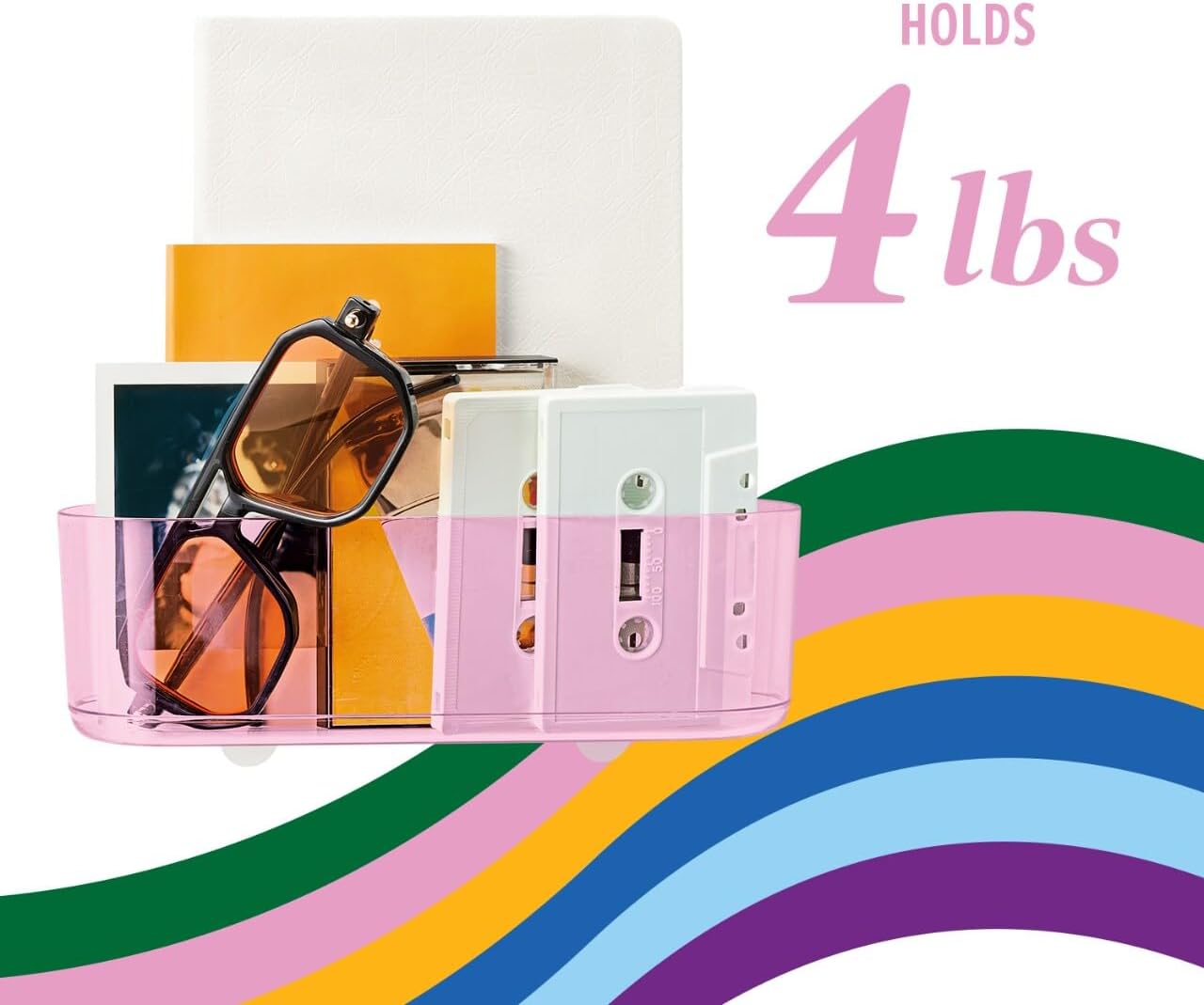 Command Clear Caddy, Lilac Lemonade, 1 caddy, 4 strips