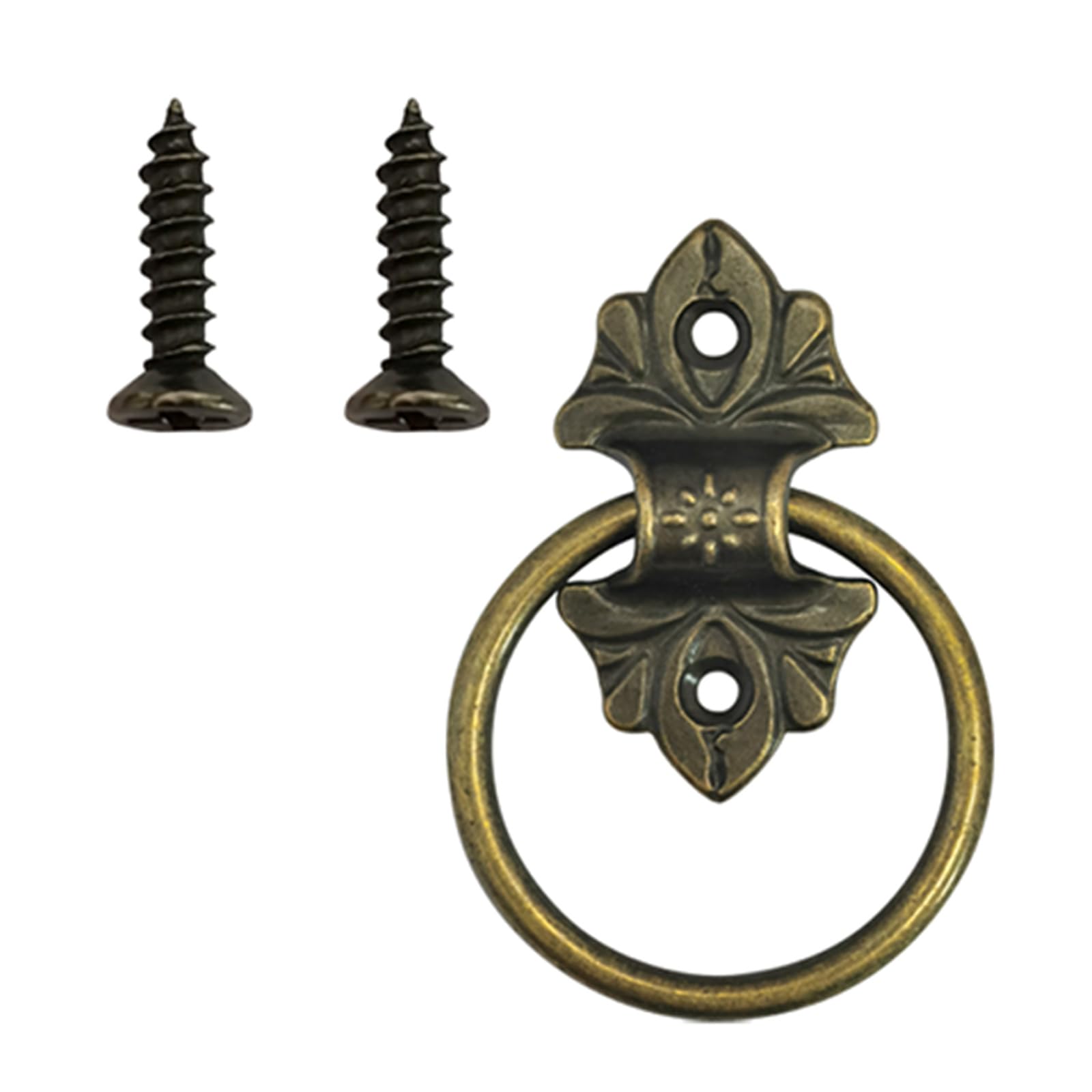 Cabinet Door Knobs Set Vintage Bronze Ring Handle Decorative Antique Bronze Drawer Pulls Dresser Drawer Rings Pull Knobs