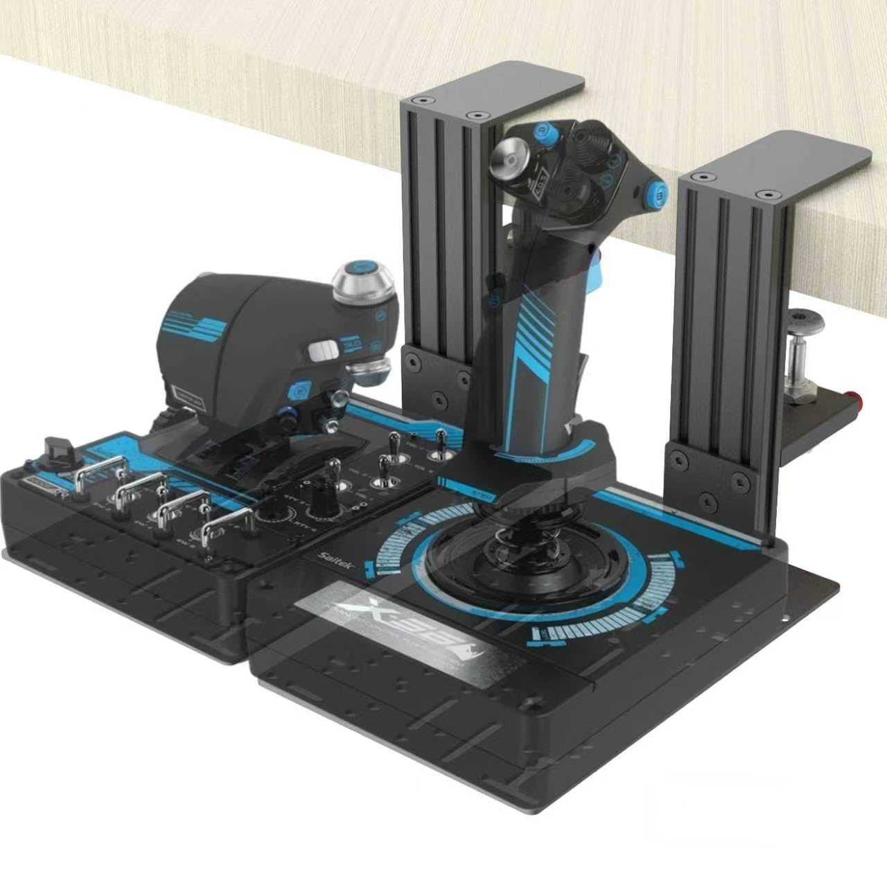2 Set Desk Mount for Flight Sim Game Joystick, Throttle, Hotas