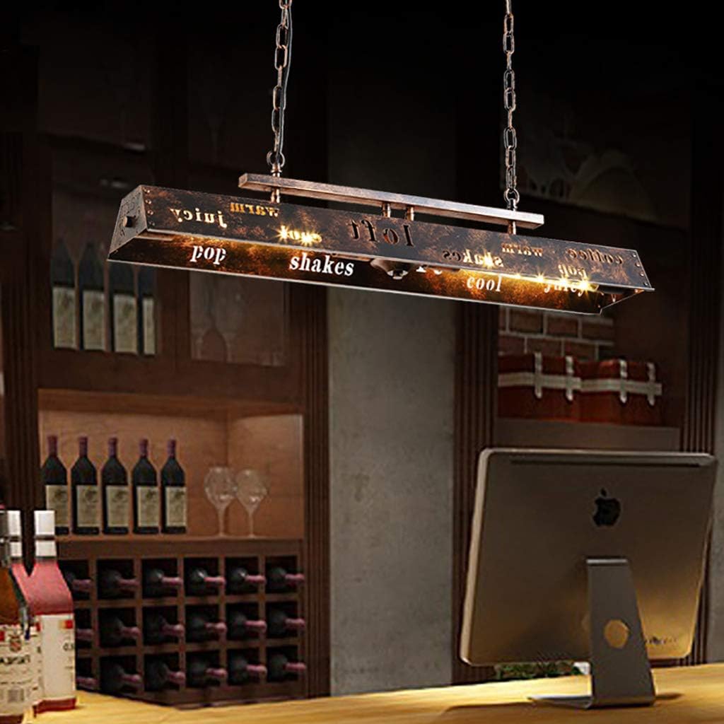Gеt Sресіаl Prісе Farmhouse Chandelier Industrial Pendant Lighting Metal Hanging Pendant Light Pendant Kitchen Island for Pool Table Kitchen Island Living Dining Room Bedroom Bar Retro Letters Pendant Lamp E26
