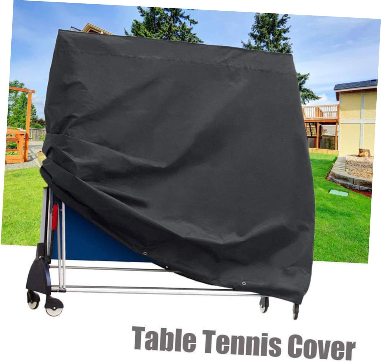 Toyvian 1pcs Table Tennis Table Cover Paddle Oxford Tennis for Garden Furniture Waterproof Racket Playing Weatherproof Courtyard Outdoor Accessory Dustproof Size Cloths Black