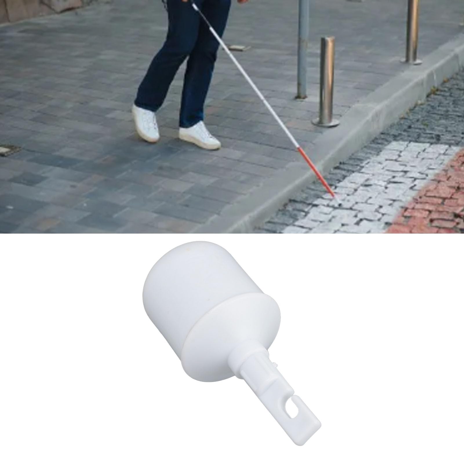 Brrnoo Punta del Bastone Rotante a Gancio, Comoda Punta del Bastone con Gancio Cieco in ABS con Grande stabilità, Rotazioni per Camminare Facilmente, Ideale per Strade con Eccellente