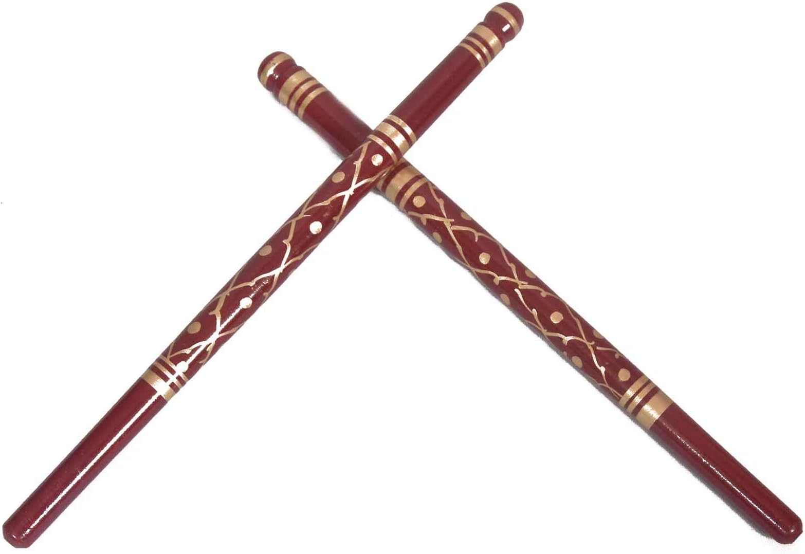Dandiya Sticks - Wooden Stick, Pair of 2 Multi Color Dandiya, Special Present on Navaratri Ocassion for your loved ones By PRC