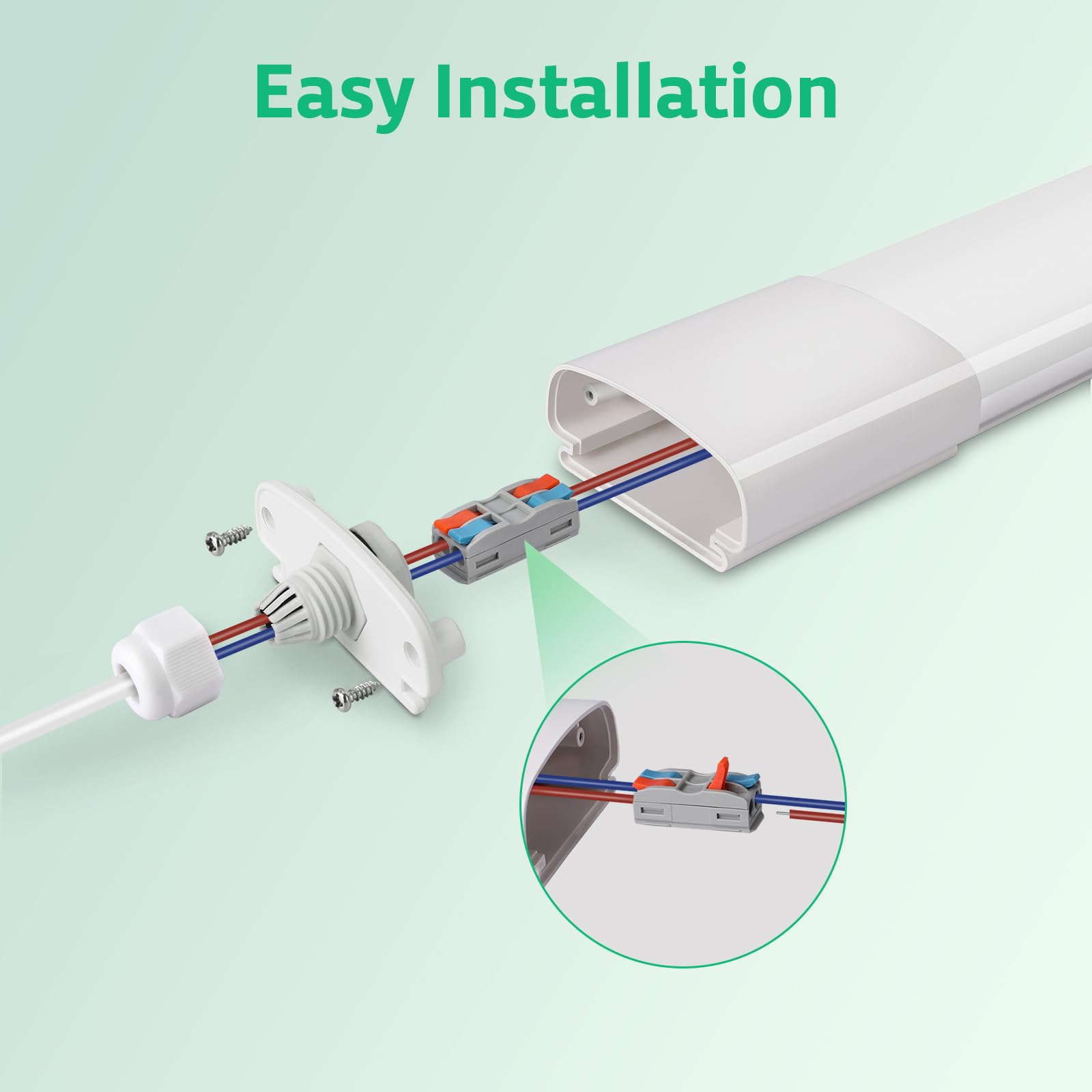 LED Feuchtraumleuchte 60CM mit 20W 2200LM, Deckenleuchte Feuchtraum Flach Feuchtraumlampe Wasserdicht IP65, 4000K Neutralweiß Werkstattlampe, Kellerleuchte, Wannenleuchte für Büro Garage Lager