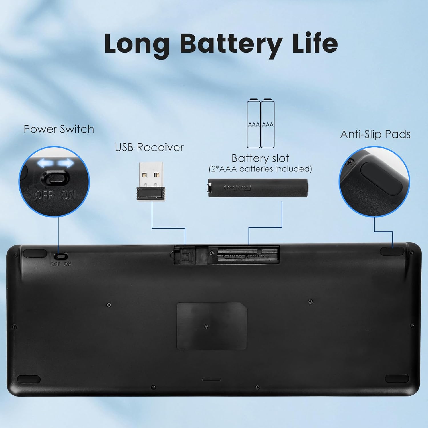 Multi-Device Wireless Bluetooth Keyboard with Touchpad-Wireless Keyboard with Multi-Touch Big Size Trackpad,Support 3 Devices for PC,Windows, Android, Chrome OS, Laptop, Tablet - Image 6