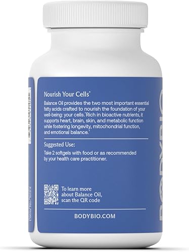 Miniatura 7 de BodyBio Omega Oils 3 y 6 - Ácidos grasos esenciales para la salud del cerebro y del corazón  Mezcla de aceite orgánico de semillas de cártamo y lino