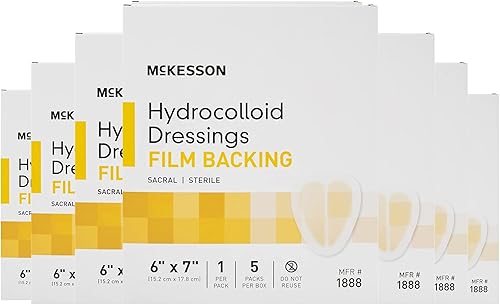 Miniatura 10 de McKesson 1886 Apósito hidrocoloide, respaldo de película, estéril, 2 pulgadas de ancho, 2 pulgadas de largo (paquete de 20)