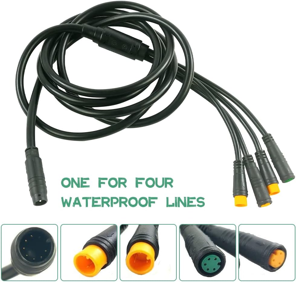Electric Bike Accessories 1T4 Cable, Waterproof 8 pin Main Wiring Harness Cable Julet Type, Extension Cable Controller/Ebrake/Throttle/Display ​Ebike Conversion Kit, Accessary Electric Bike Connector